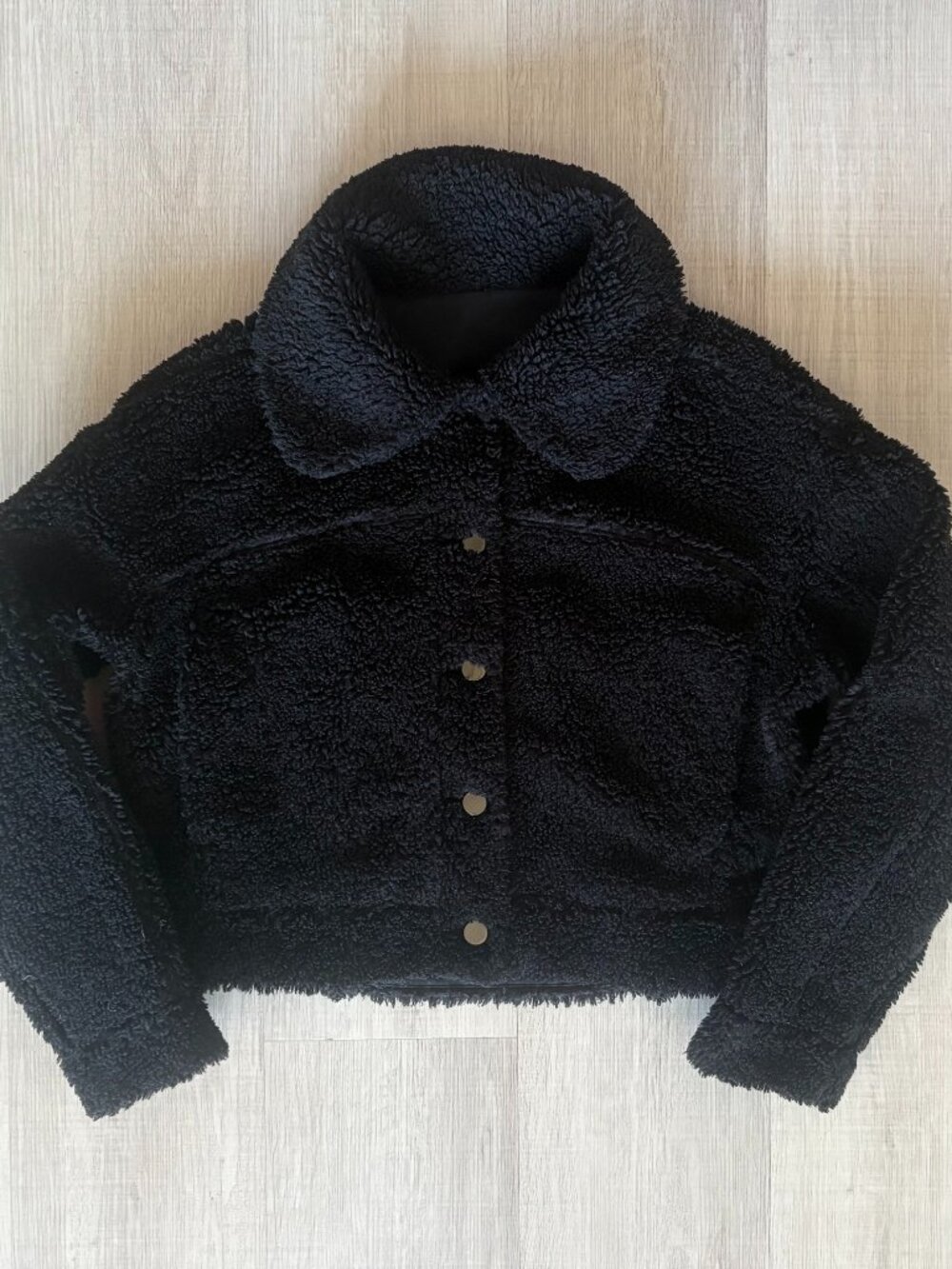 Lululemon - Cropped Fleece Sherpa Button Jacket - Women 4 - Black